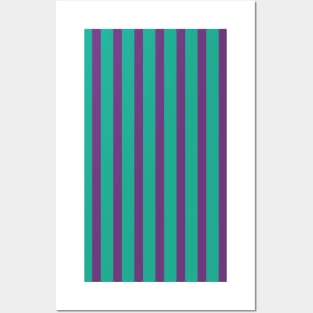 Adarsh | Teal and Violet Stripes Pattern Posters and Art